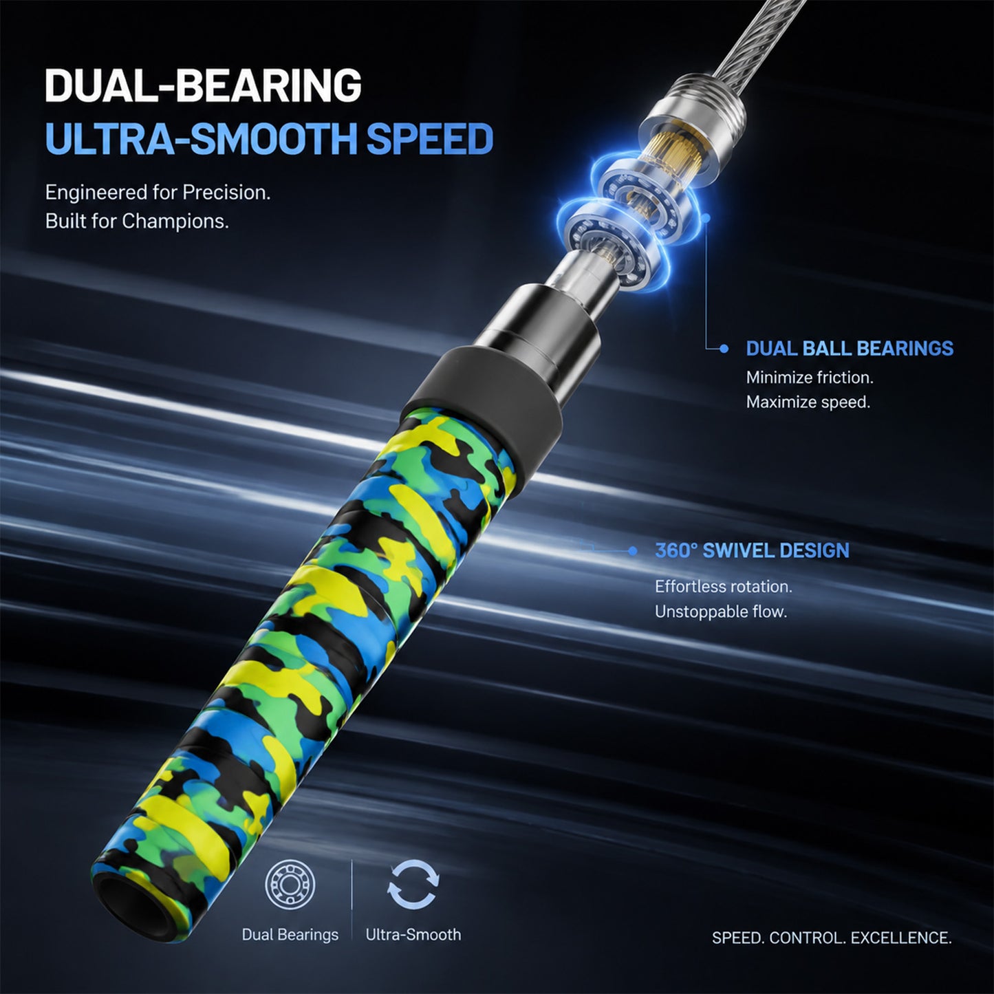 MOGOLD T15 Camo Speed Rope