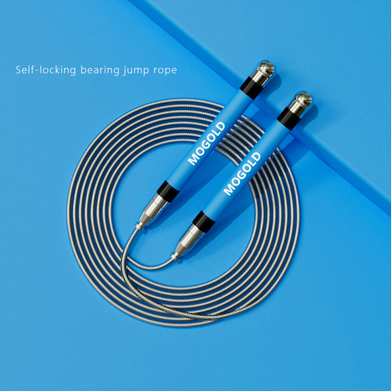 MOGOLD Professional Speed Jump Rope | Ball Bearing Adjustable for Athletes | PVC Coated Steel Wire