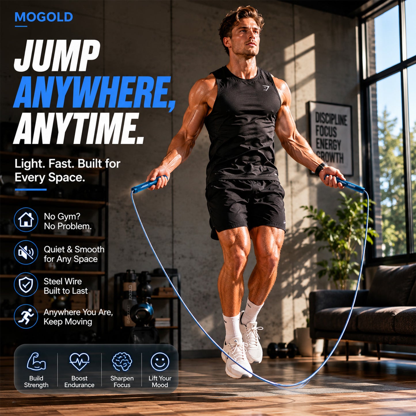 MOGOLD Metal Speed Jump Rope