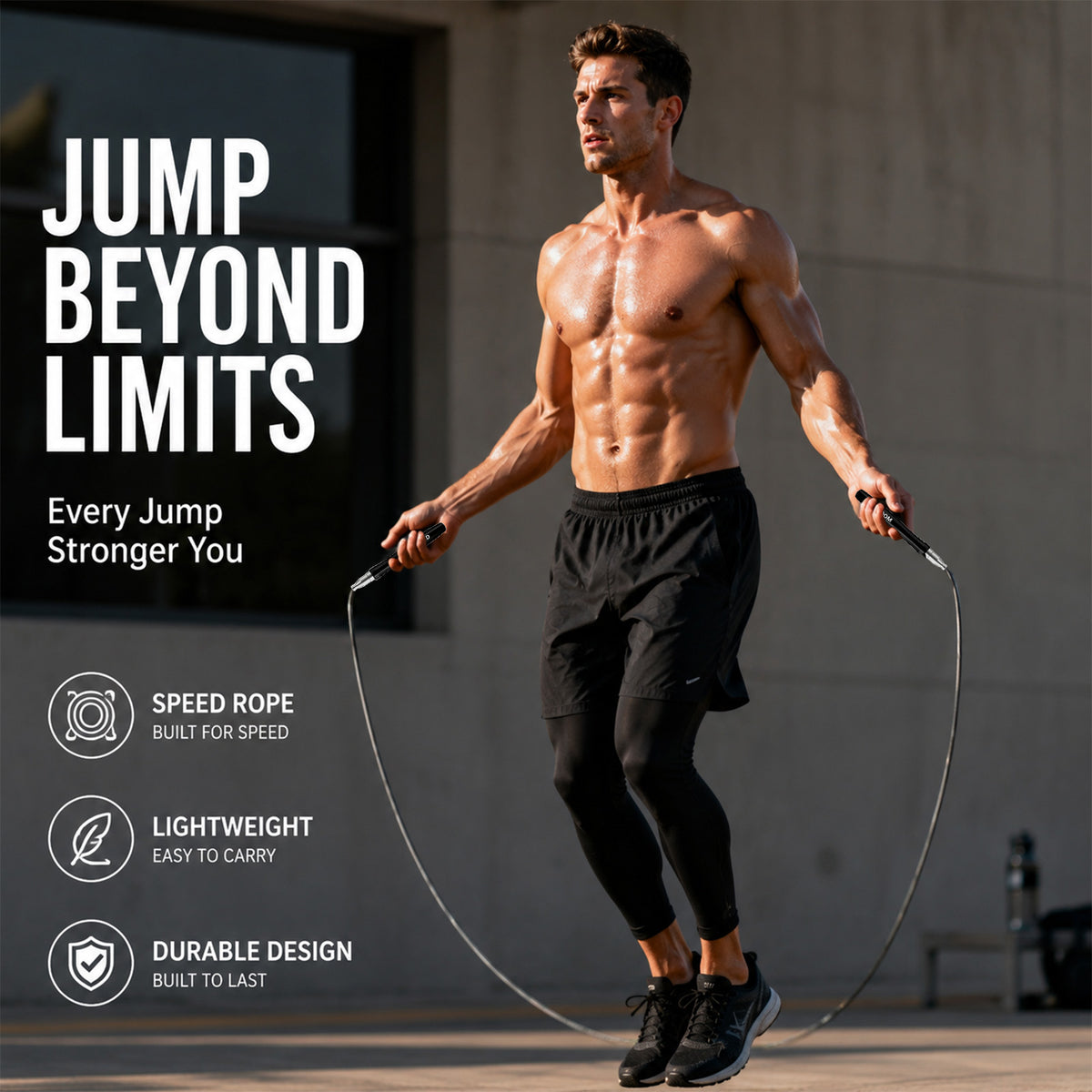 Mogold Ropes MOGOLD Adjustable Speed Jump Rope with Aluminum Handles & Steel Wire C