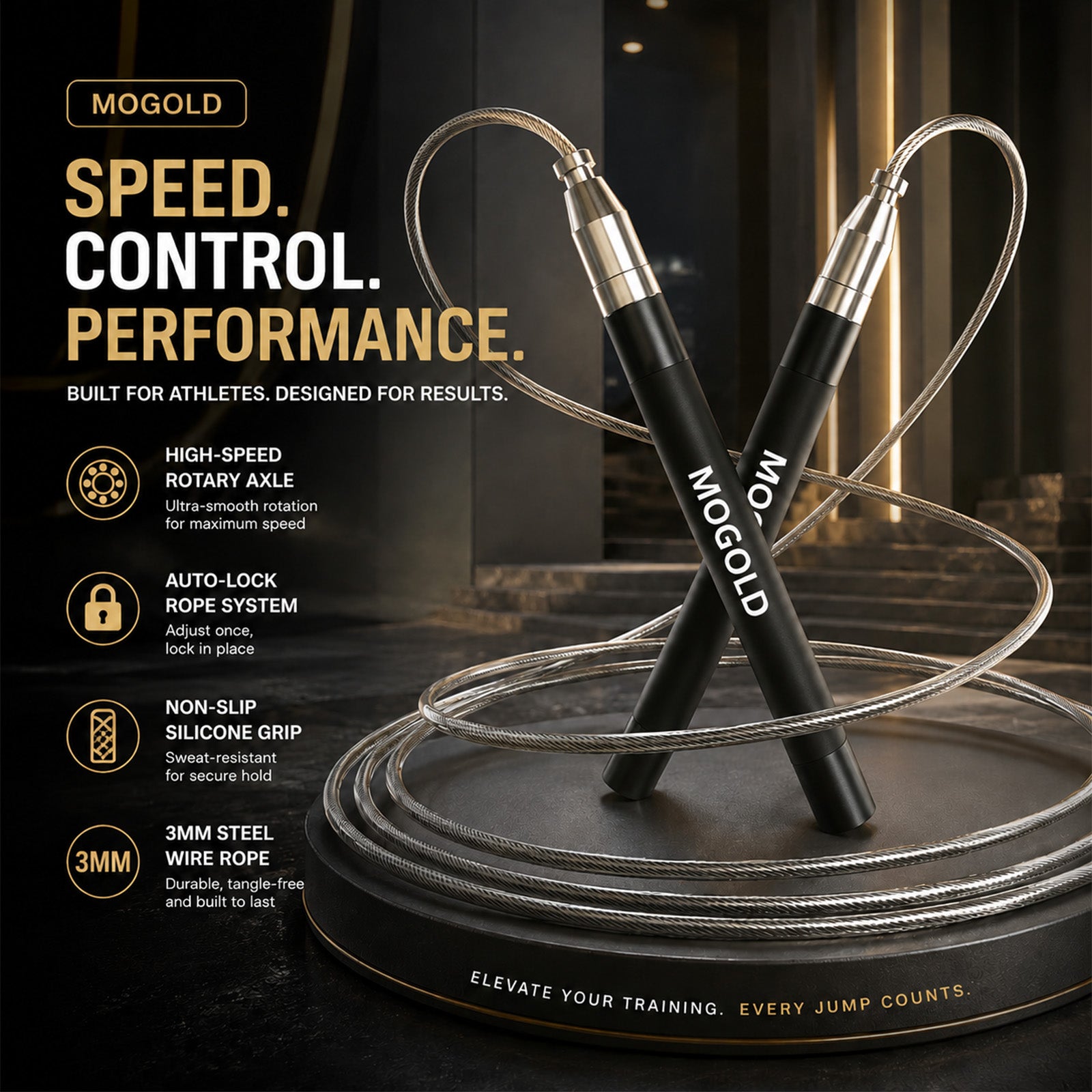 MOGOLD Blue Speed Rope