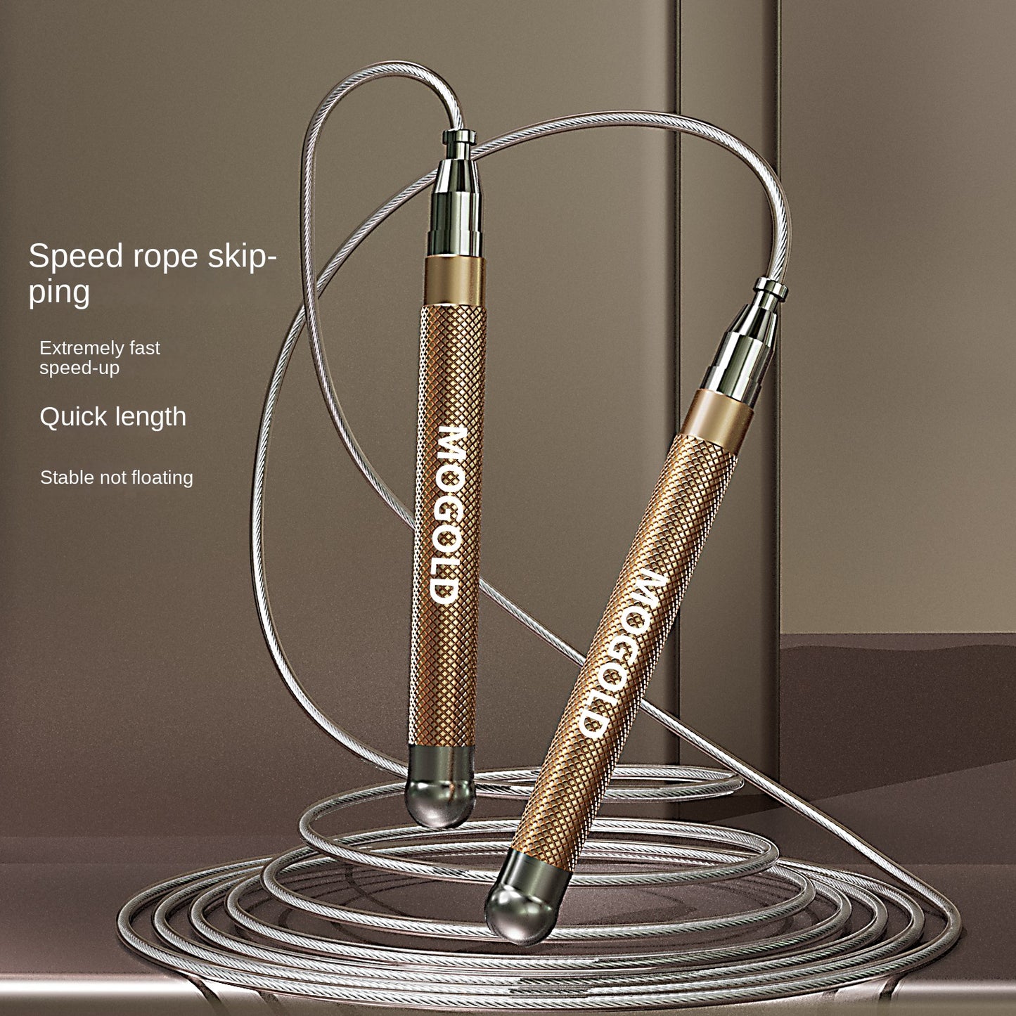 MOGOLD Professional Speed Jump Rope | Ball Bearing Adjustable for Athletes | Thickened Wear-Resistant Steel Wire