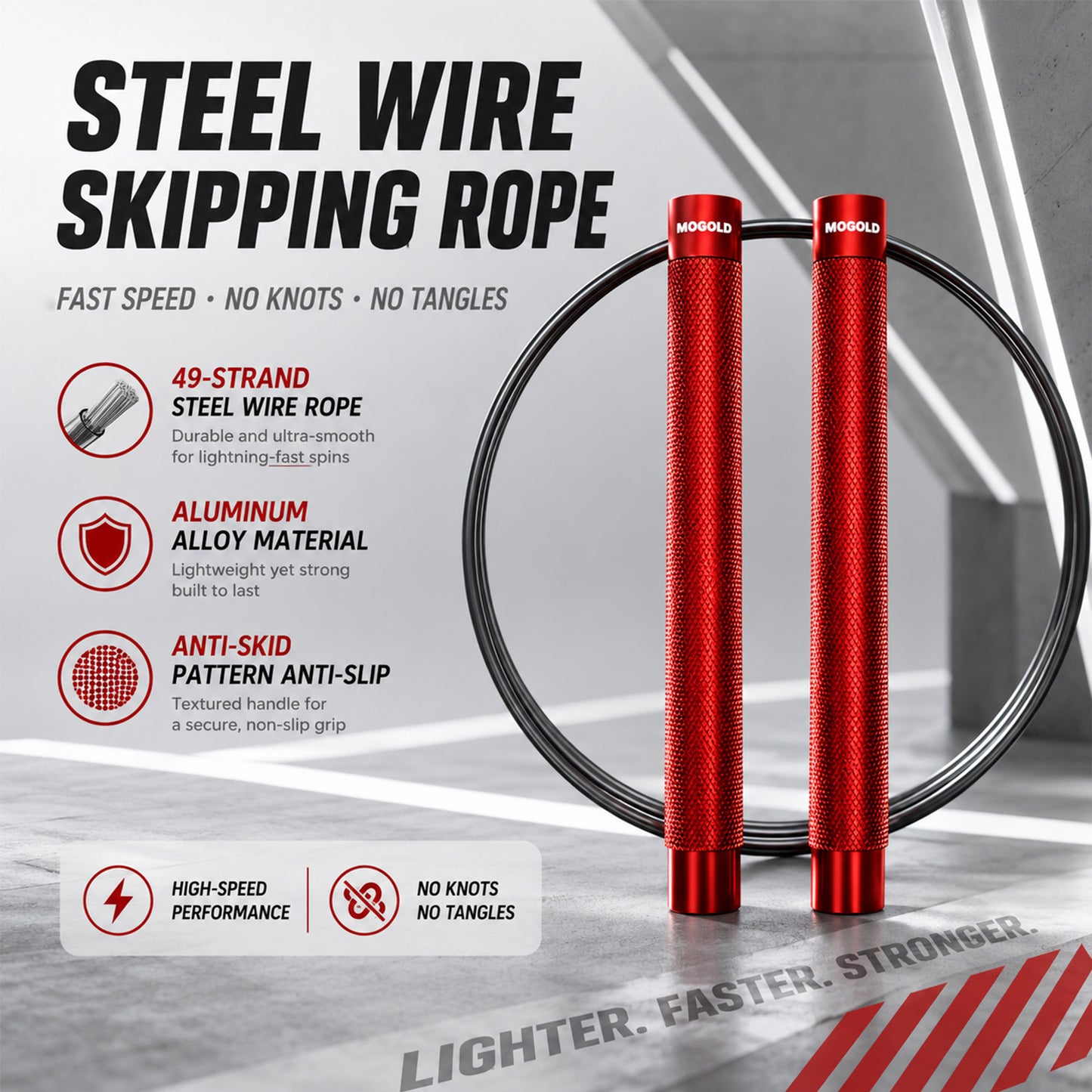 MOGOLD T53 Aluminum Speed Rope