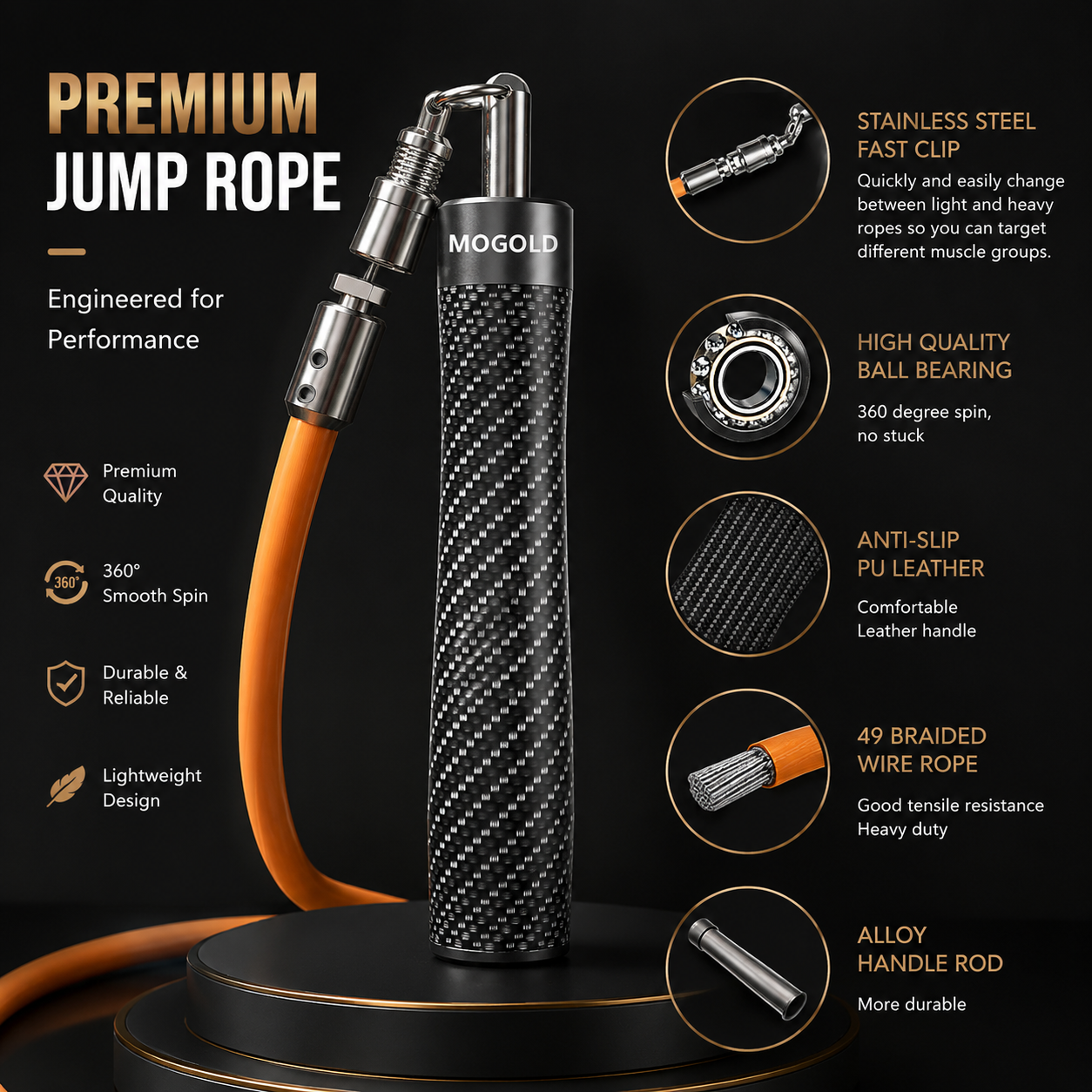 MOGOLD Weighted Jump Rope