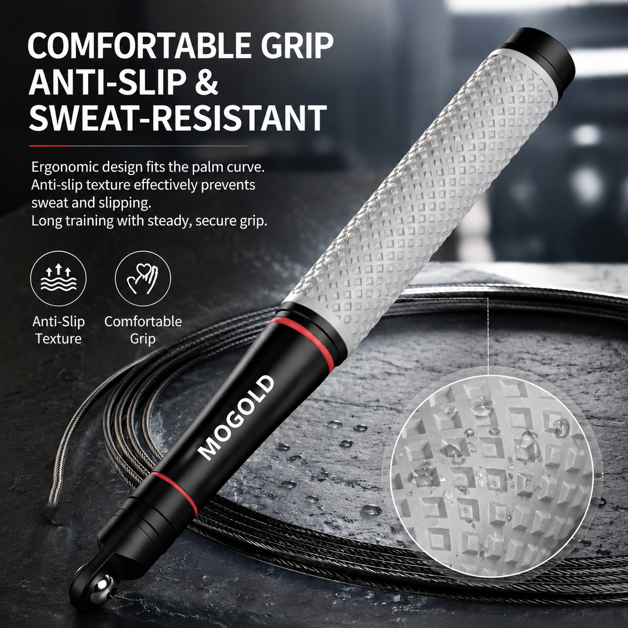 MOGOLD Professional Speed Jump Rope | Ball Bearing Adjustable Skipping Rope