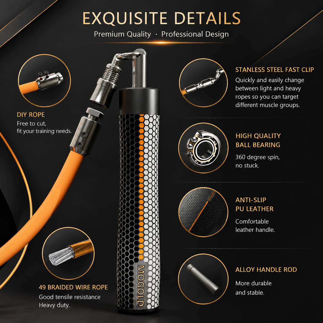 MOGOLD Red Speed Rope