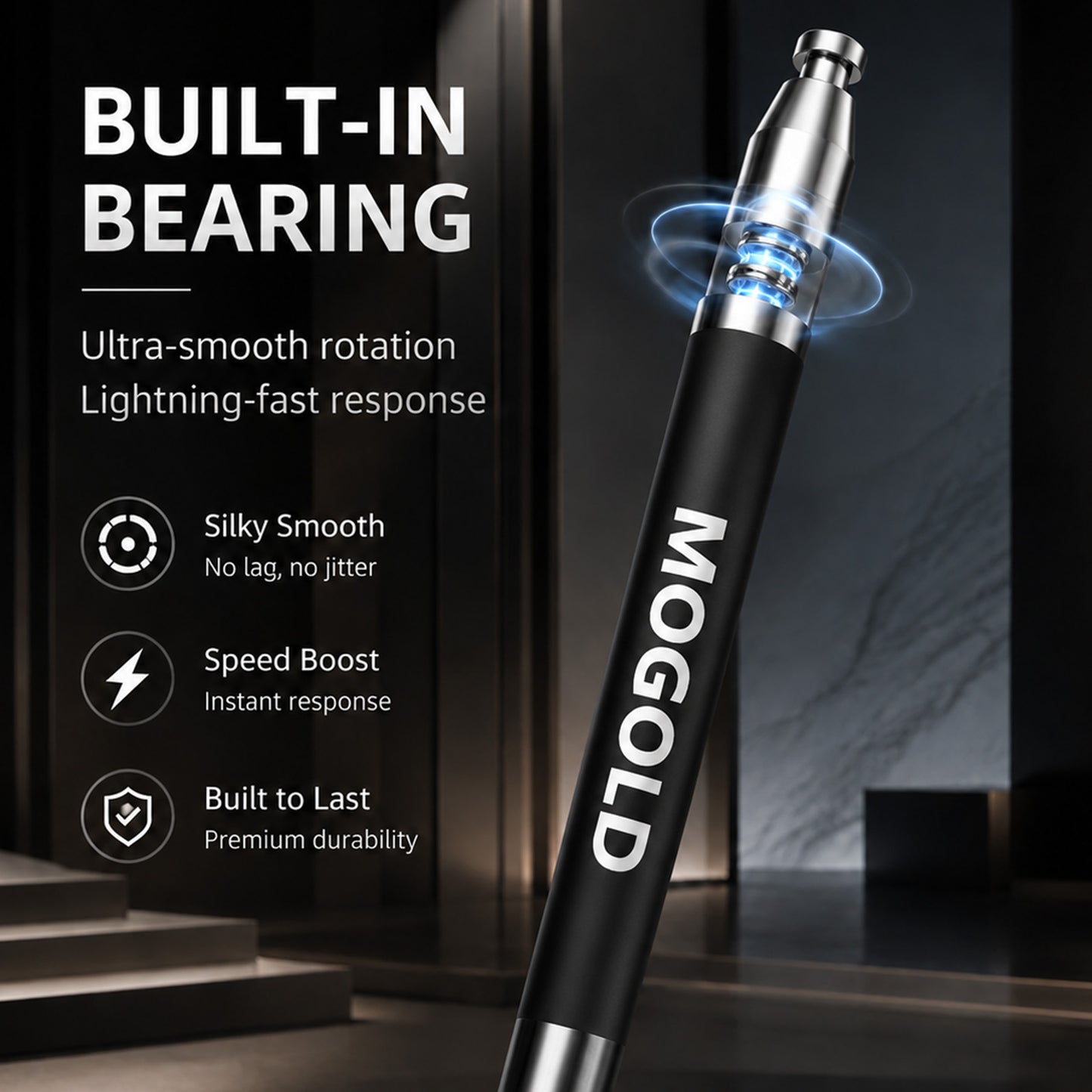 MOGOLD Professional Speed Jump Rope | Ball Bearing Adjustable for Athletes | black Aluminum Handle