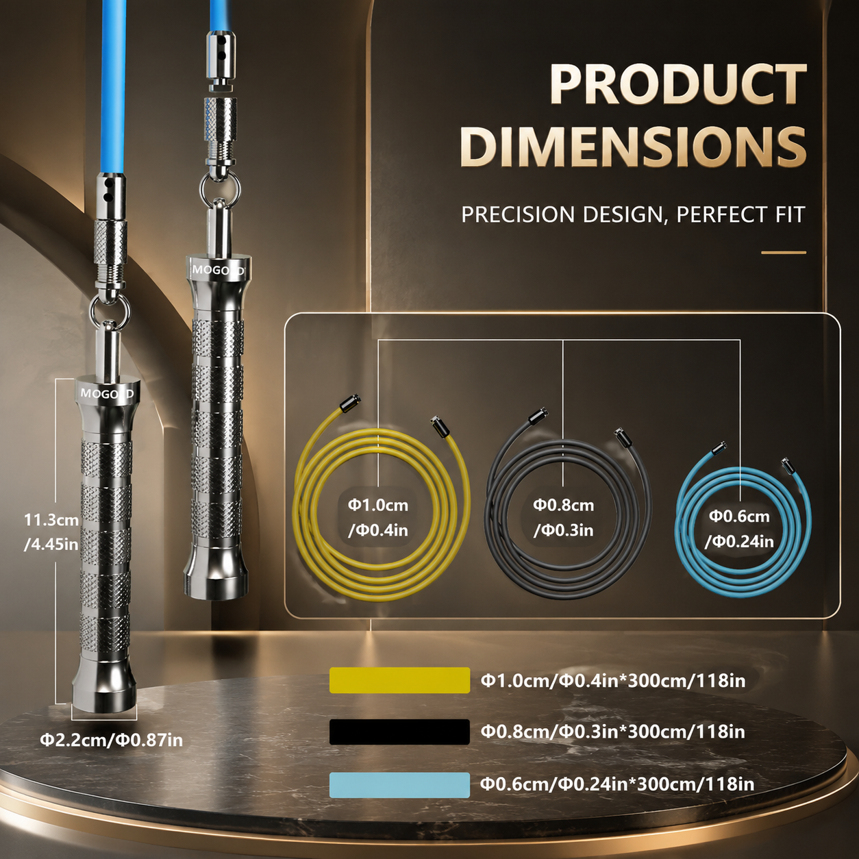 MOGOLD Silver Speed Rope