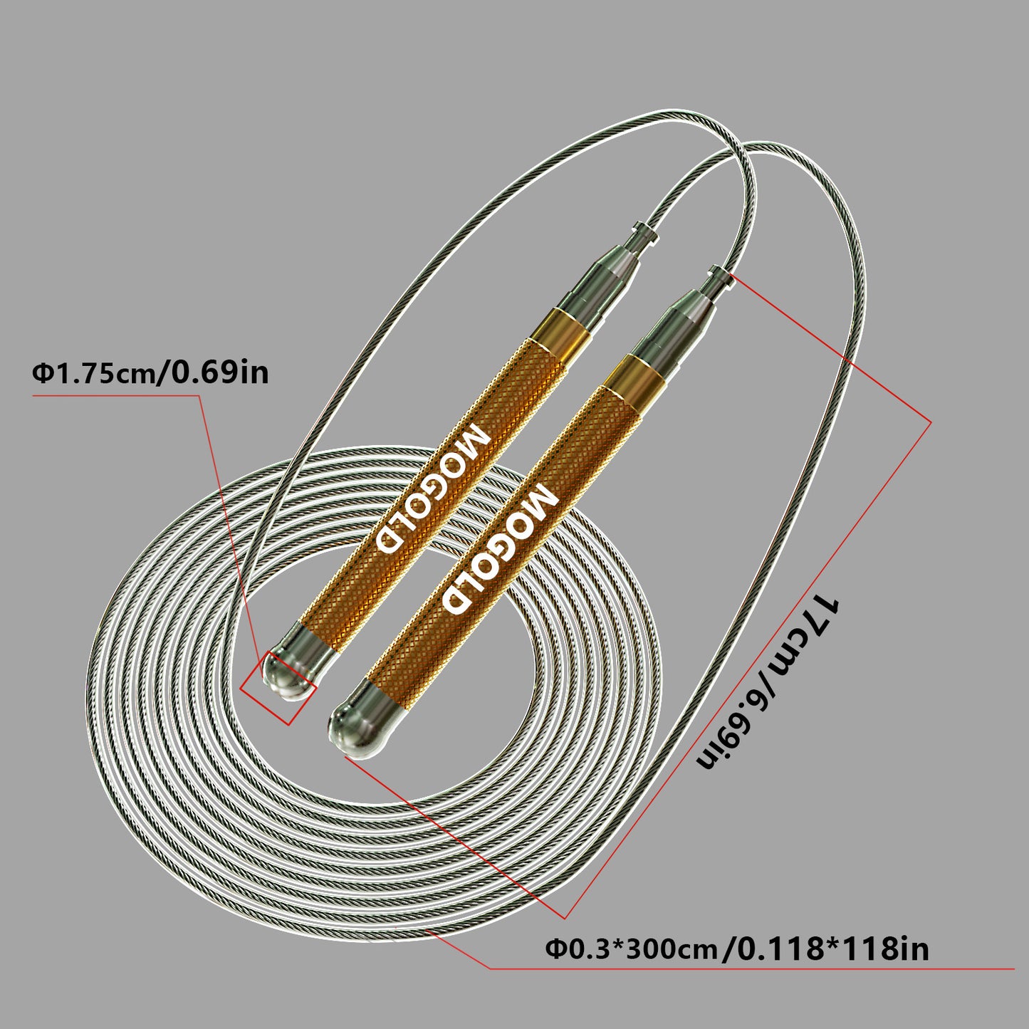 MOGOLD Professional Speed Jump Rope | Ball Bearing Adjustable for Athletes | Thickened Wear-Resistant Steel Wire