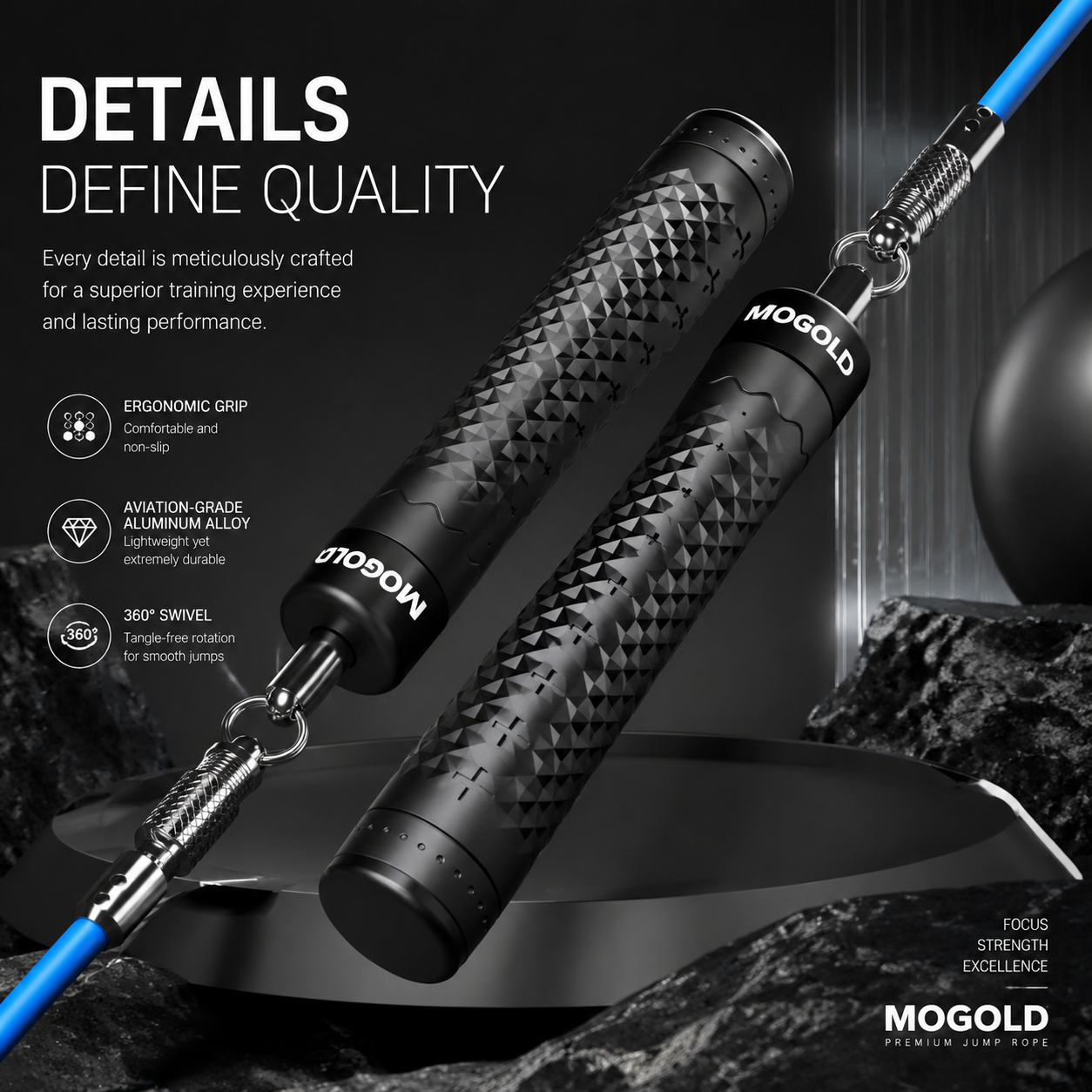 MOGOLD Digital Counter Weighted Rope
