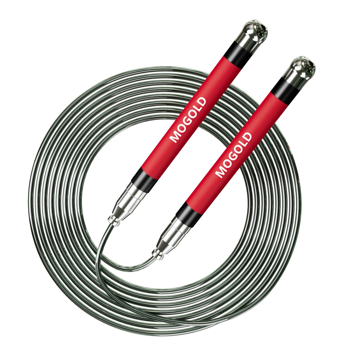 MOGOLD Professional Speed Jump Rope | Ball Bearing Adjustable for Athletes | PVC Coated Steel Wire