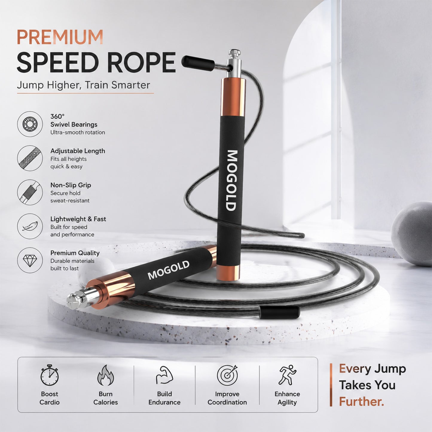 MOGOLD T47 Premium Speed Rope