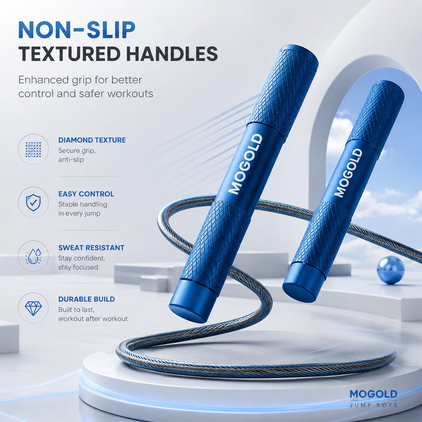 MOGOLD Metal Speed Jump Rope