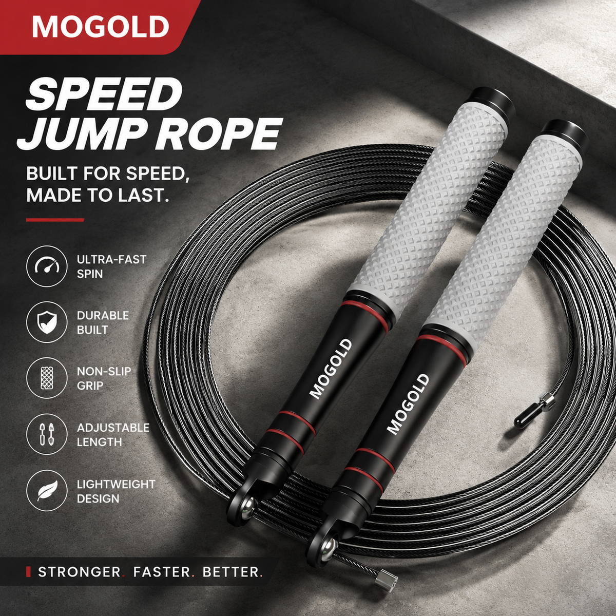 Mogold Ropes MOGOLD Pro Speed Jump Rope