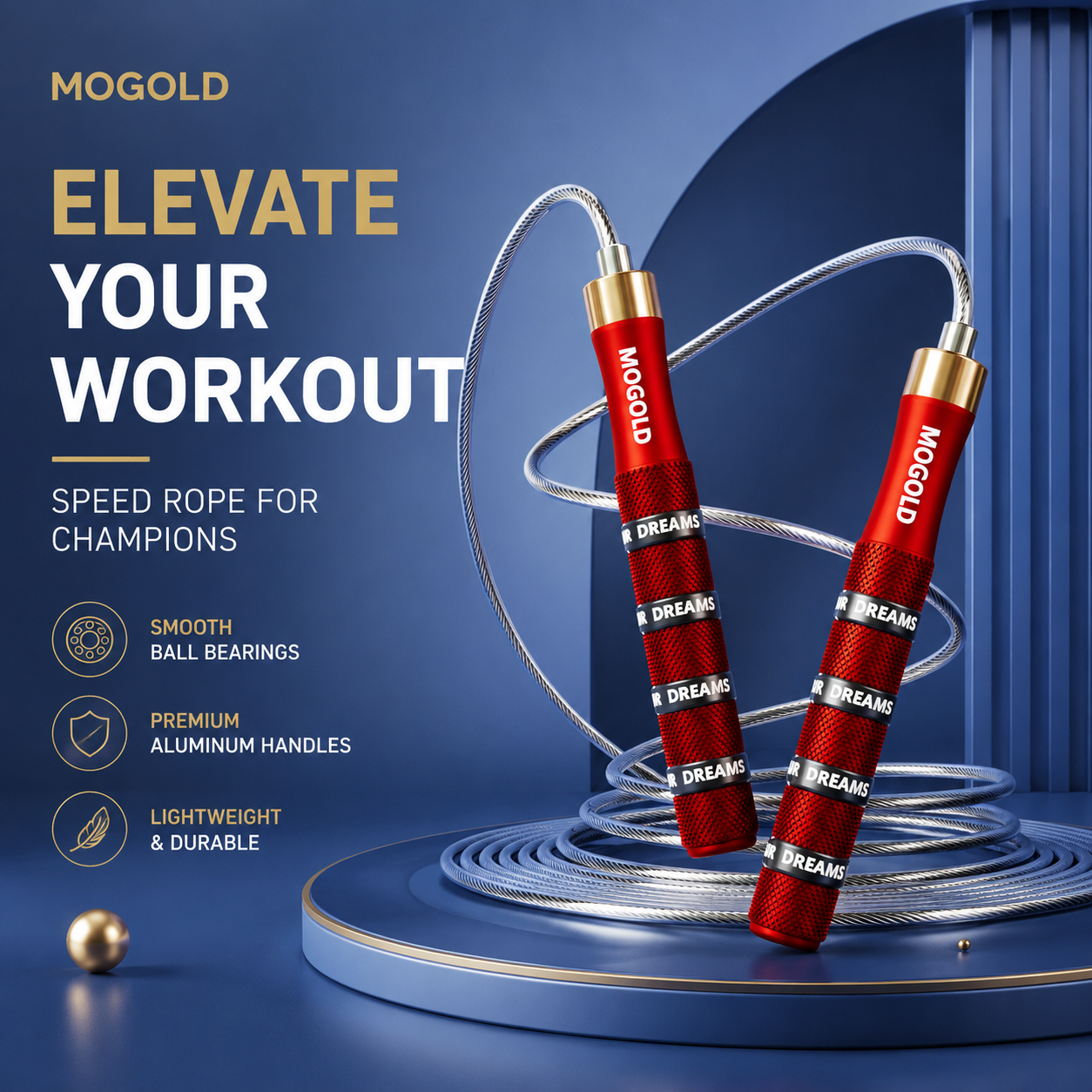 MOGOLD T21 Aluminum Speed Rope