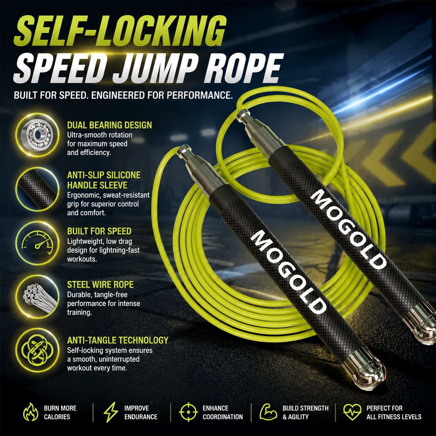 MOGOLD Self-Locking Speed Rope