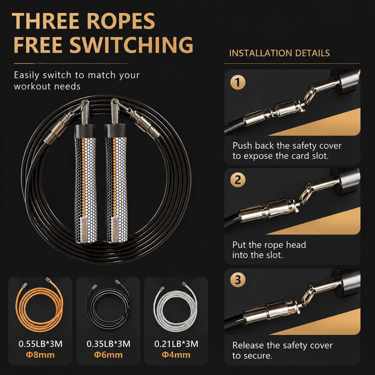 MOGOLD Red Speed Rope
