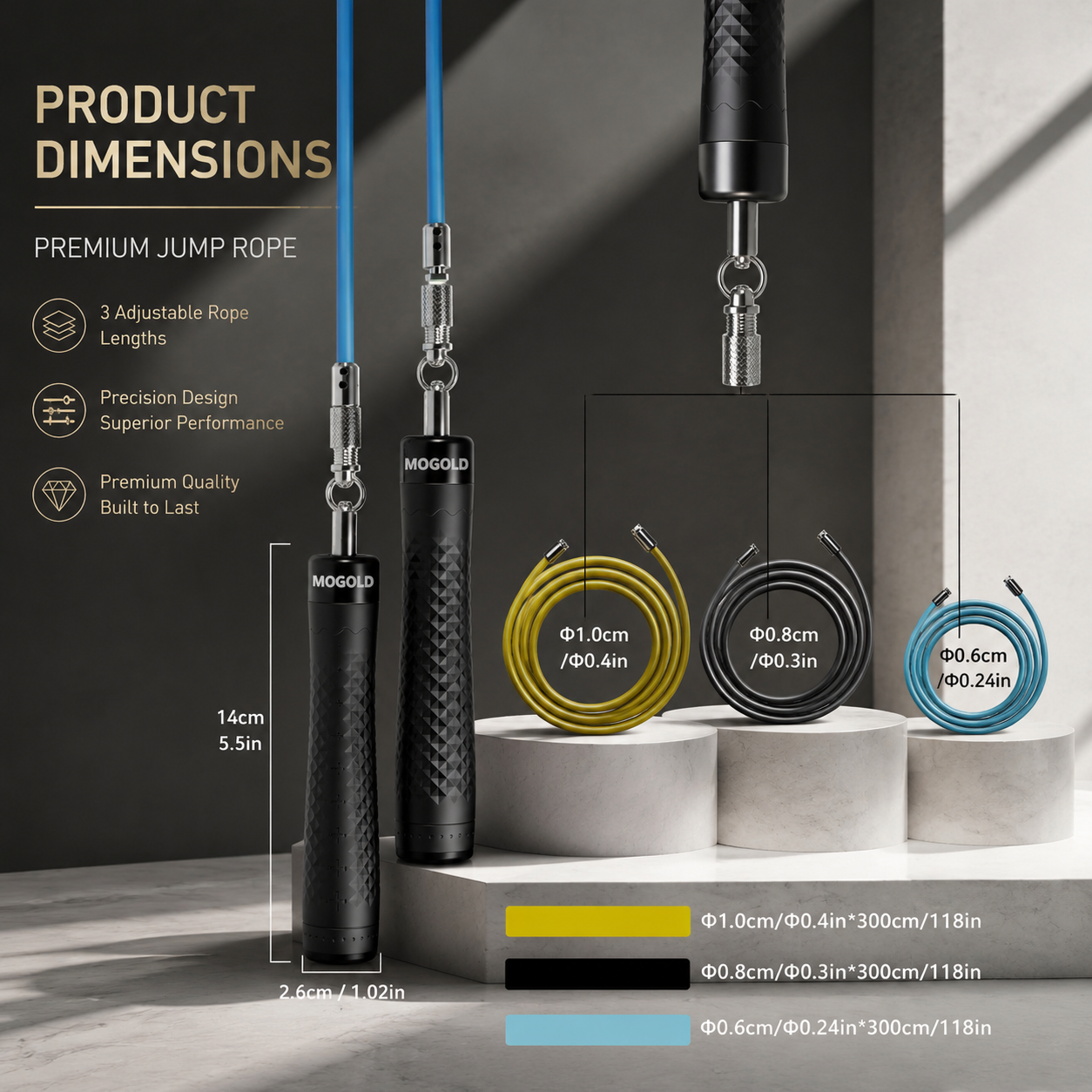 MOGOLD Digital Counter Weighted Rope