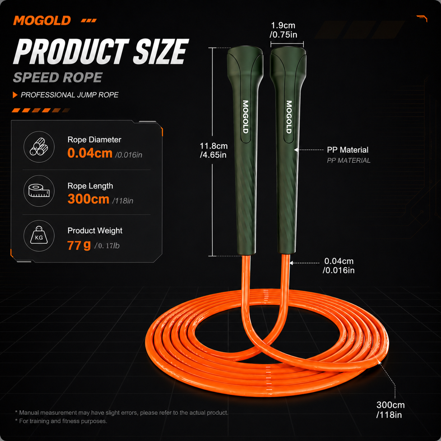 MOGOLD T118 Speed Rope