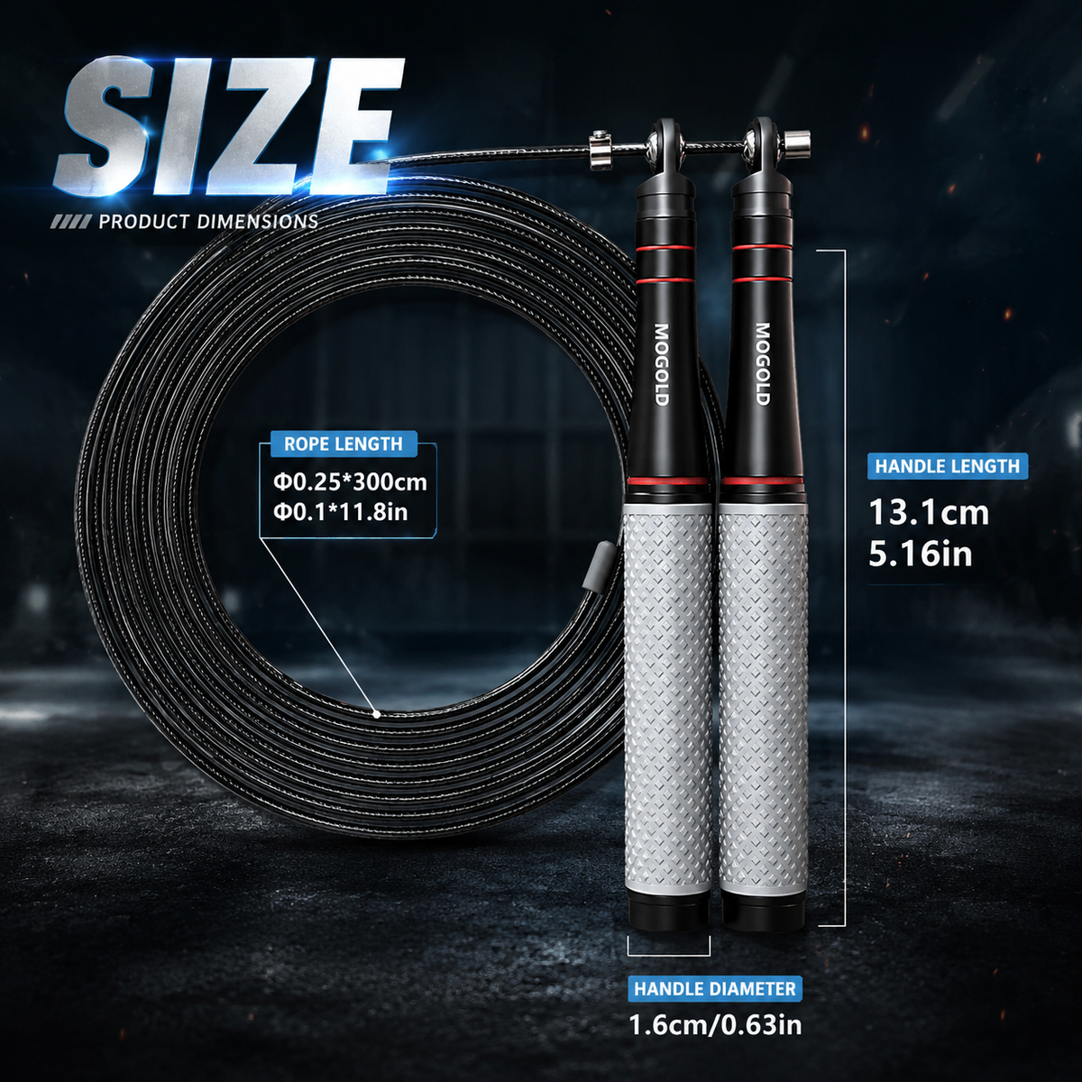 Mogold Ropes MOGOLD Professional Speed Jump Rope | Ball Bearing Adjustable Skipping