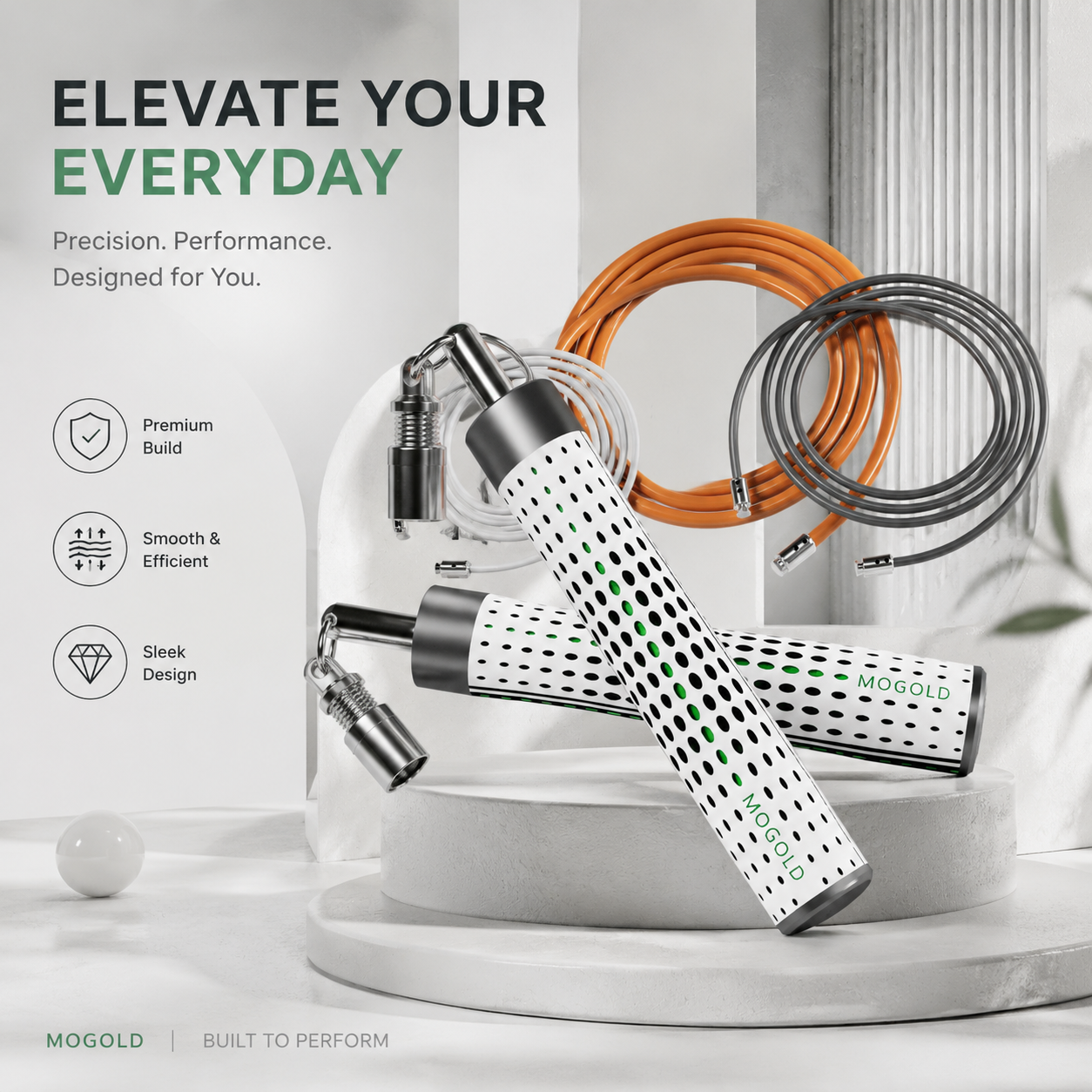 MOGOLD Green Dot Weighted Rope Set