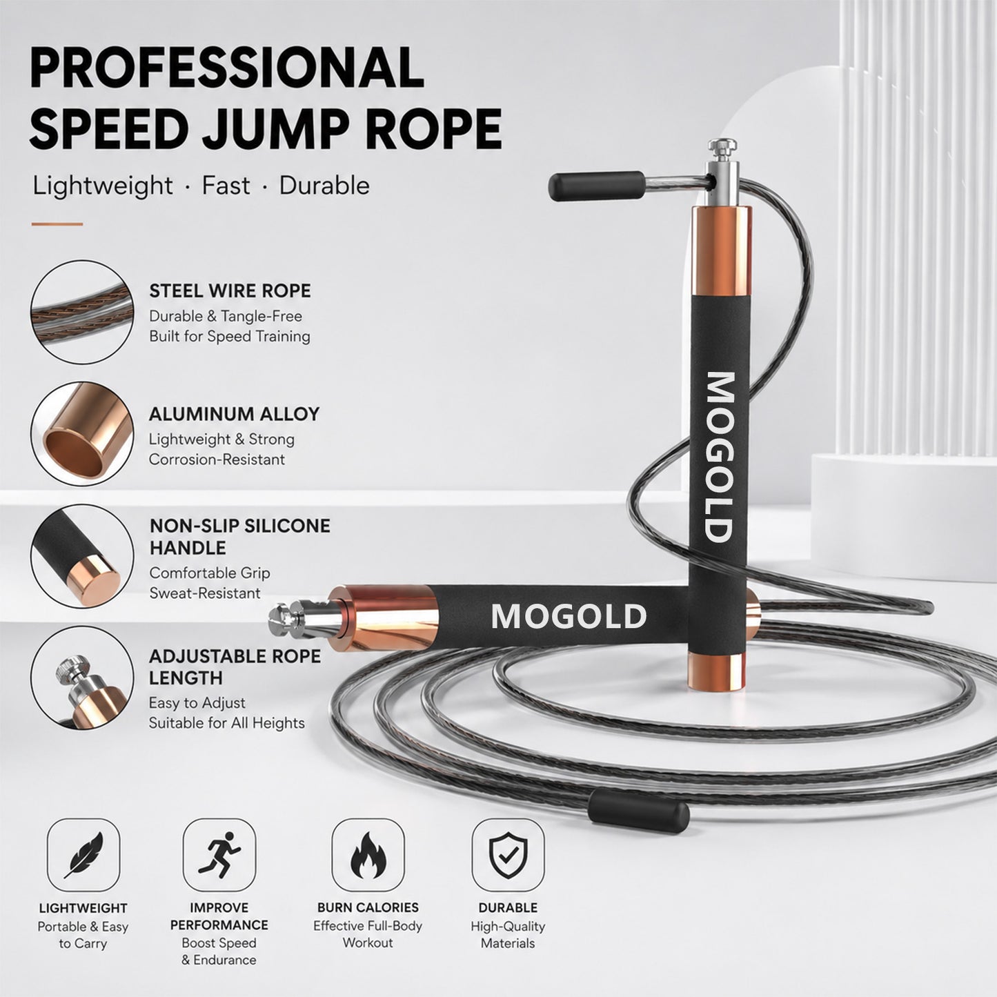 MOGOLD T47 Premium Speed Rope