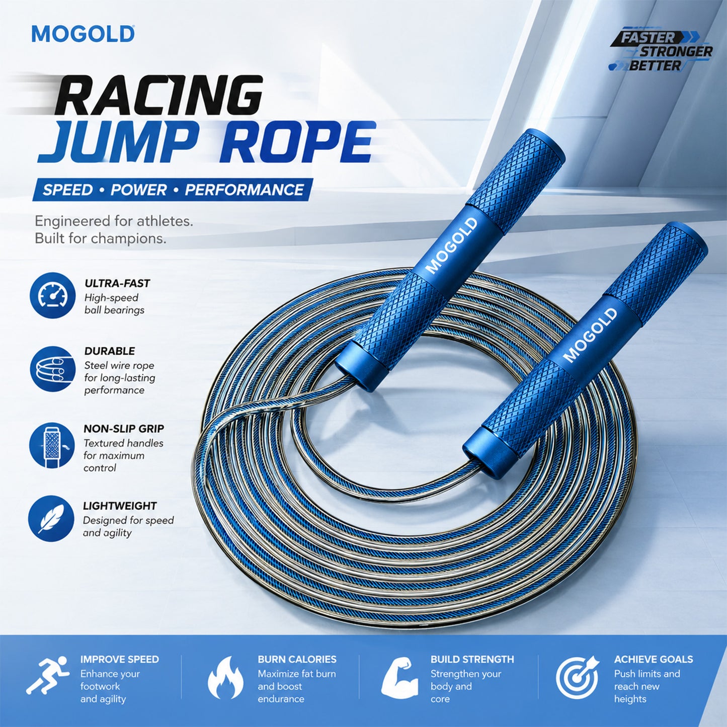 MOGOLD Metal Speed Jump Rope