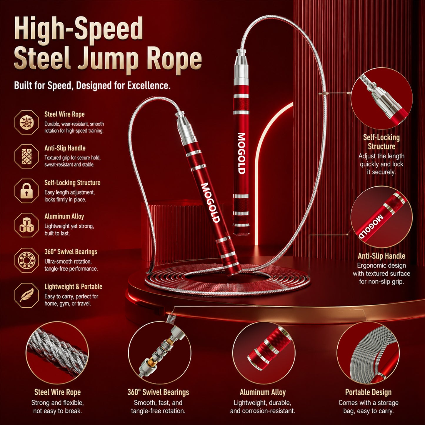 MOGOLD T07 Speed Jump Rope